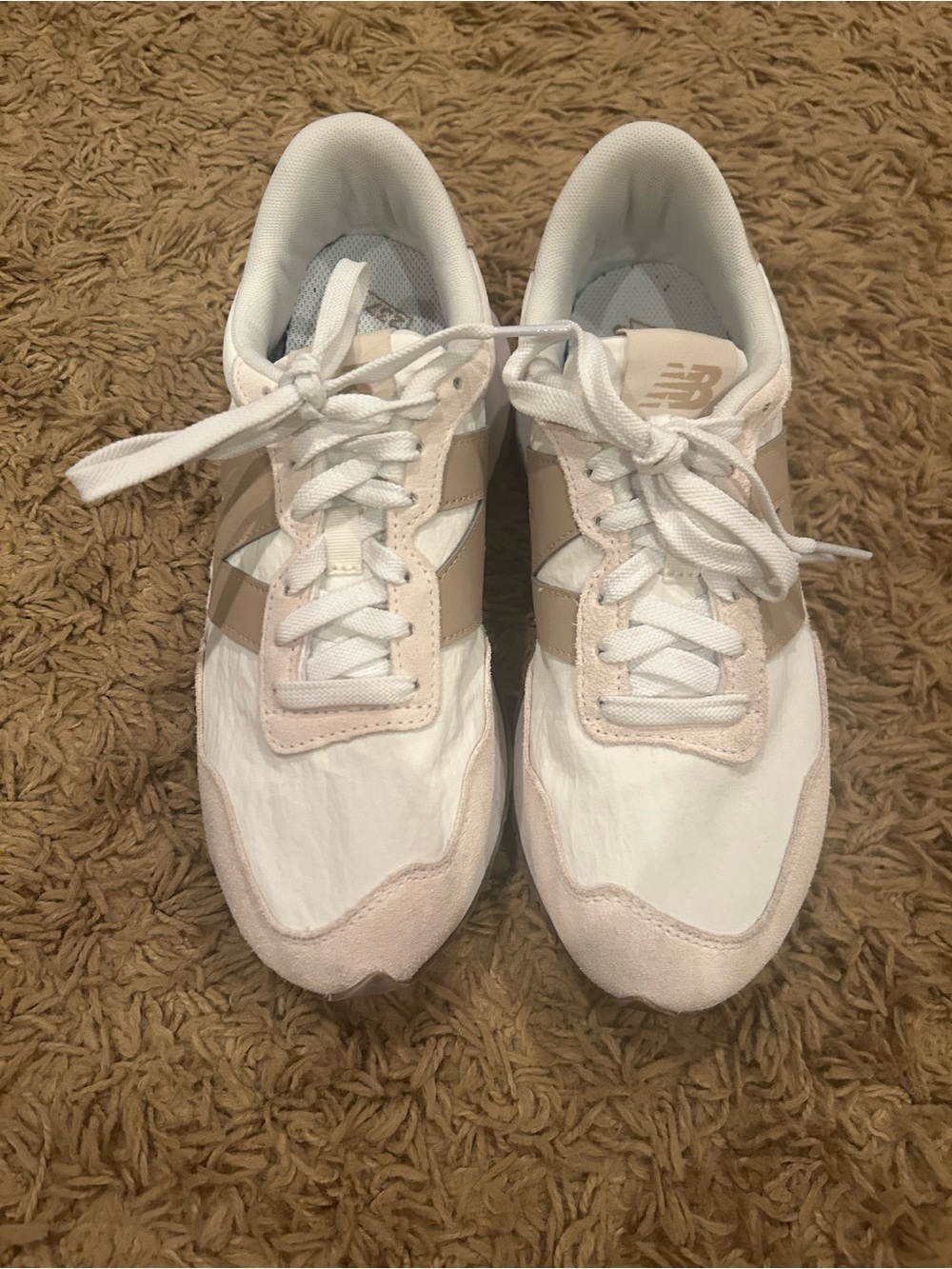 New Balance Women's cream & tan athletic shoes